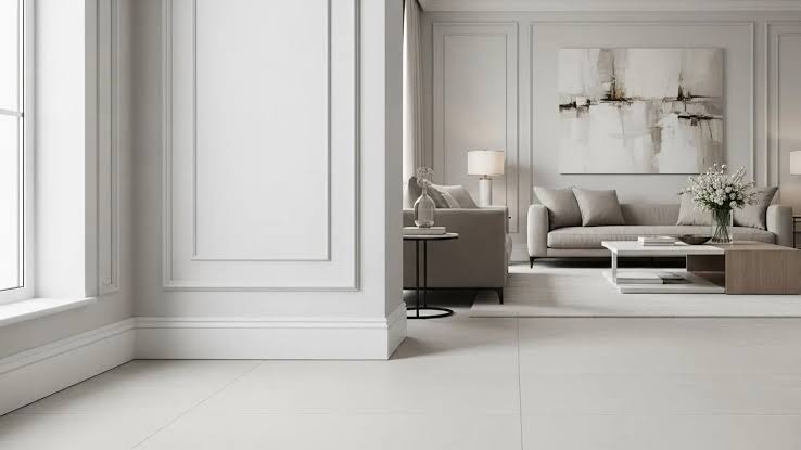 Minimal white skirting Dubai
